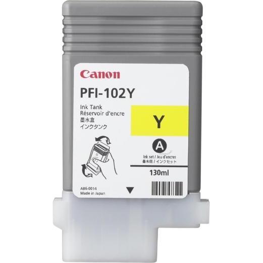 Canon, Druckerpatrone, 0898B001 PFI-102Y Tintenpatrone gelb 130ml Gelb IPF 500 600 700 750 (Y)