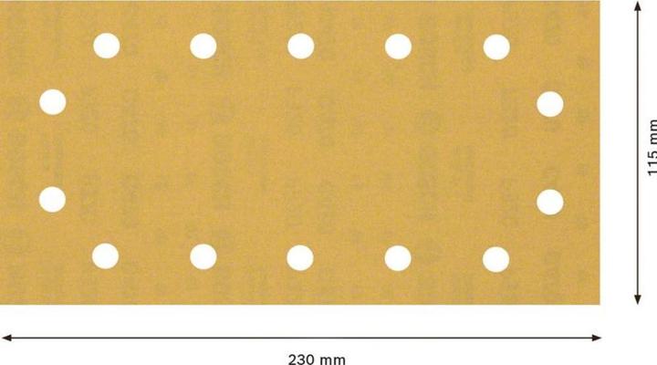 Productafbeelding Bosch Professional Zubehör Expert C470 Schuurpapier met 14 gaten voor vlakschuurmachine, 115 x 230 mm, G 320, 10 stuks. (320)