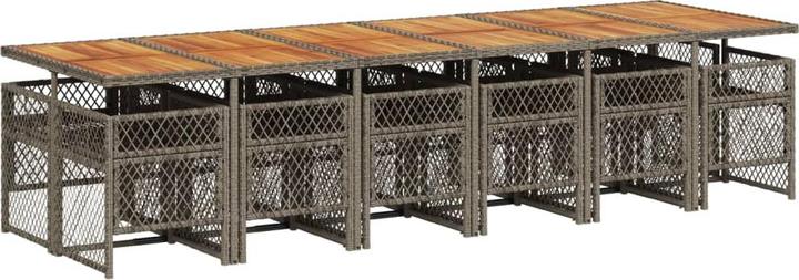 Immagine prodotto vidaXL Mobili da giardino set da pranzo set da giardino gruppo di sedute 13 pezzi in poly rattan grigio (330 cm)