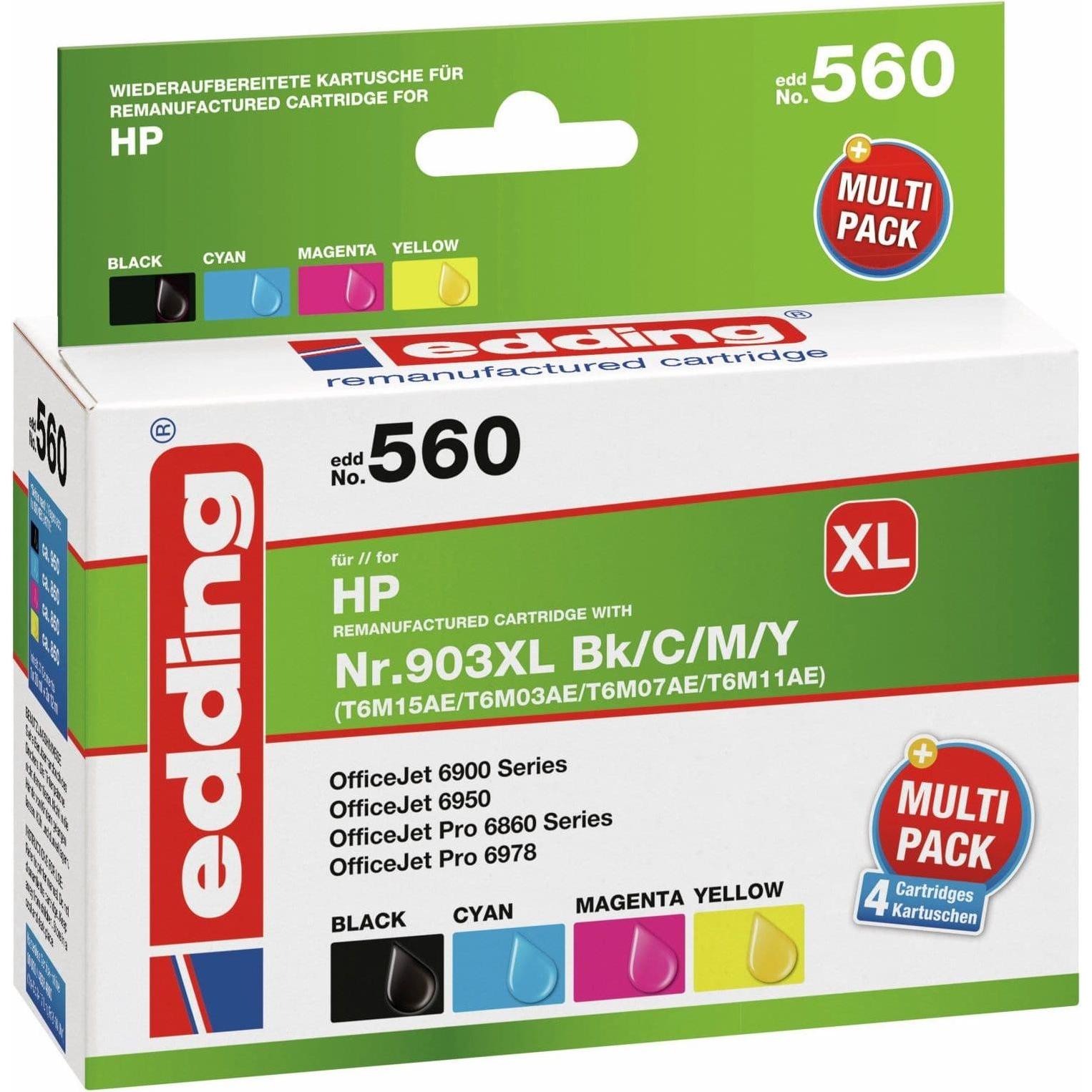 Edding, Druckerpatrone, Tinte Kombi-Pack (M, C, Y, BK)