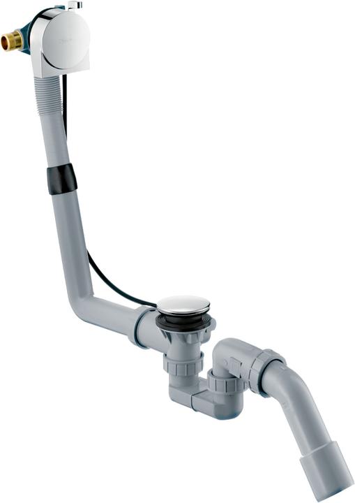 Actual product image hansgrohe HG drain and overflow fitting EXAFILL S complete set, for standard bath tubs chrome (Overflow set, 1 1/4")