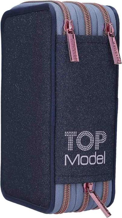 Actual product image Magni Depesche TOPModel pencil case LED WOLF 3-compartment filled 7,5x13x20cm