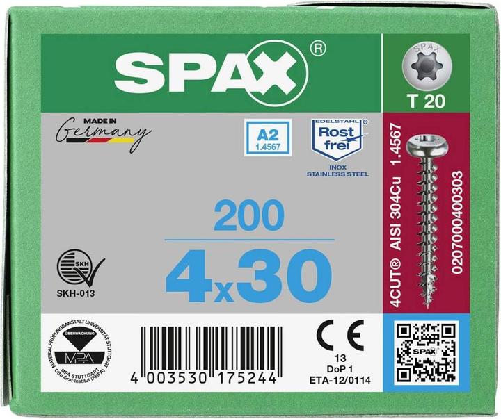 Produktbild Spax A2 Halbrundkopf T-Star Plus T20 Vollgewinde (200 Schrauben pro Stück)