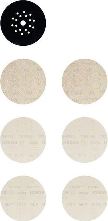 Produktbild Bosch Professional Zubehör EXPERT M480 Schleifnetz-Set, 225 mm, G 80/120/180/Schleiftellerschoner, 7 Stück (80, 120, 180)