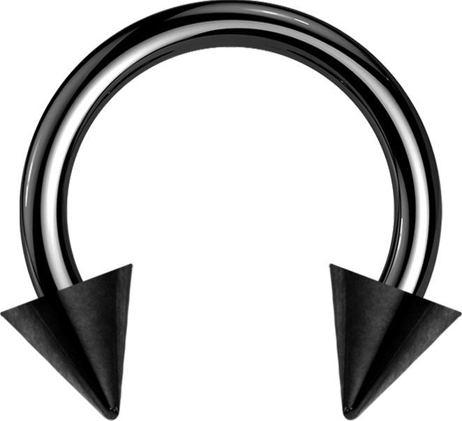 Produktbild Star Piercing Micro Circular Barbell schwarz mit zwei Cones (ohne Messing, Chirurgenstahl 316L)
