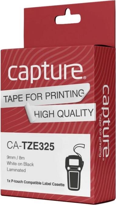 Produktbild Capture 9mm x 8m White on Black Tape