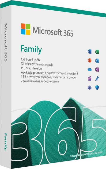 Actual product image Microsoft 365 Family 1 x Lizenz Abonnement Polnisch 1 Jahr(e) (1 Devices, 12 months)