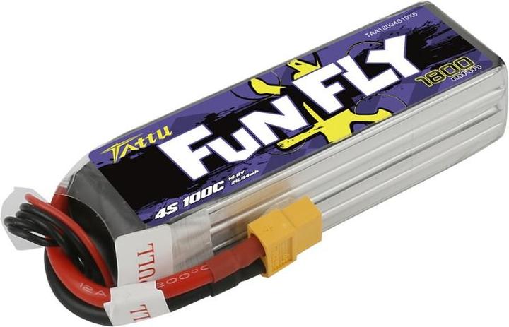 Produktbild Dronefactory Tattu FunFly 1800mAh 100C 14.8V 4S1P Lipo (14.80 V, 1800 mAh)