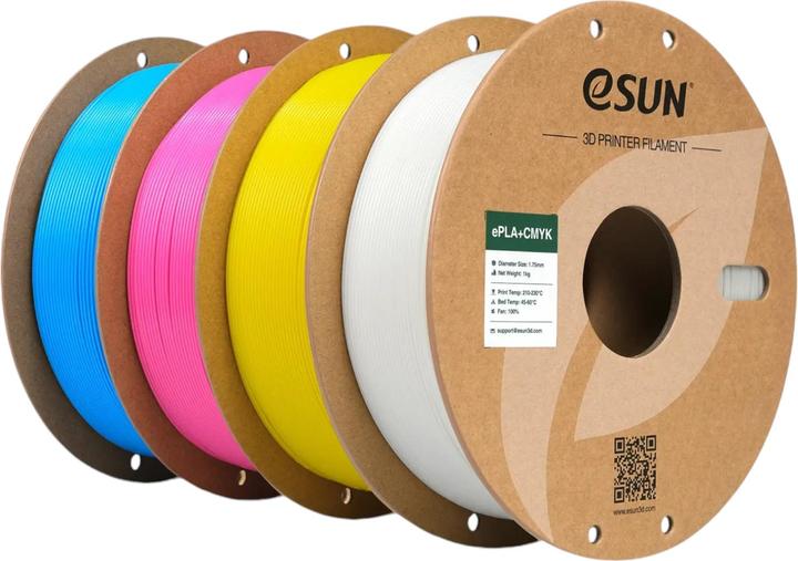 Actual product image eSUN PLA+ CMYK Filament Hueforge Kit 1.75mm 4x1Kg (PLA+, 1.75 mm, 1000 g, Multicoloured)
