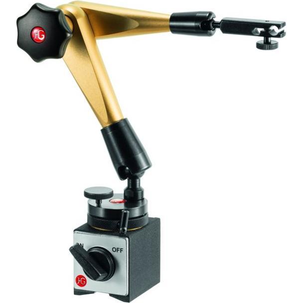 HG, Messlehre, Hydraulisches Magnet-Messstativ (mit Fuss) mit mechanischer Feineinstellung am Fuss