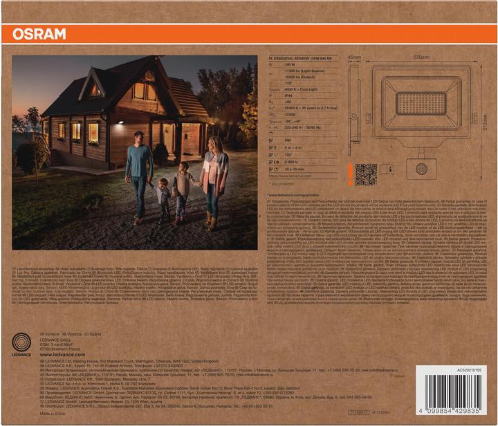 Produktbild Osram Floodlight Essential Sensor 100W 4000K 4099854429835 LED-Aussenstrahler mit (10000 lm, IP44)