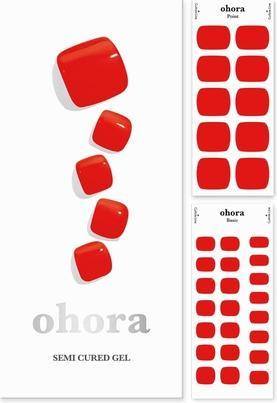 Actual product image Ohora Semi Cured Gel Pedi Strips P Blaze - Salon-Quality Long Lasting Easy to Apply & Remove