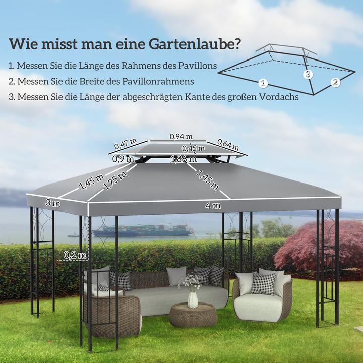 Produktbild Outsunny Pavillondach für 3 x 4 m Grundflächen (300 cm, 400 cm)