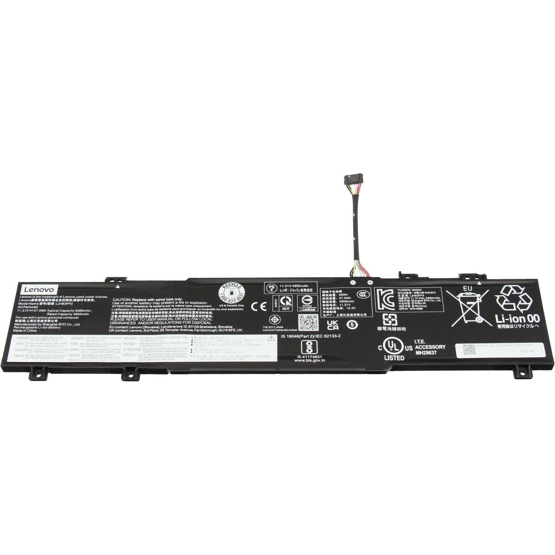 Lenovo L24M3PF0 (3 Zellen, 4950 mAh), Notebook Akku