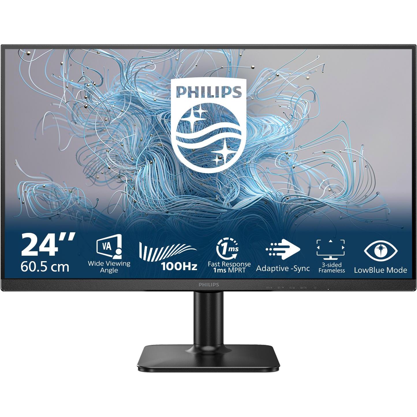 Philips MMD 24E2N1100LB/00 VA Monitor,,, D-Sub, HDMI 1.4 (1920 x 1080 Pixel, 23.80"), Monitor, Schwa