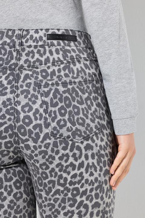 Image du produit Ulla Popken Jean Sarah motif léopard, jambe étroite et sergé stretch (54)