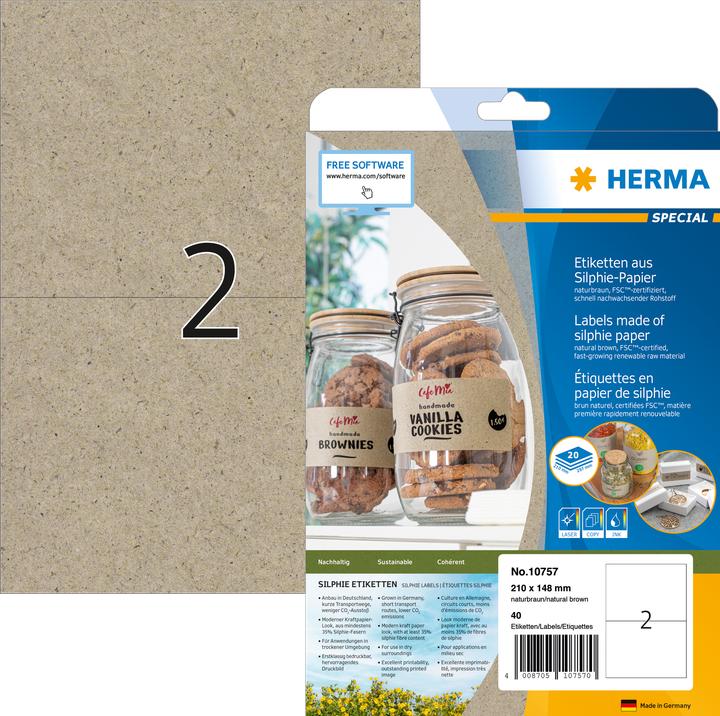 Produktbild HERMA Graspapier Versandetiketten A4