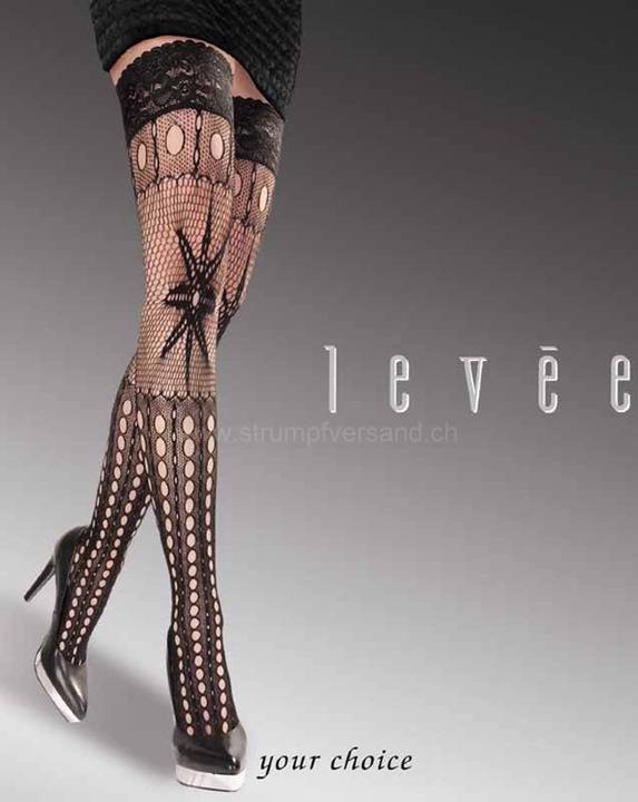 Image du produit Levee Star Bas jarretières résille, couleur 399 noir, taille 38-40 (38 - 40)