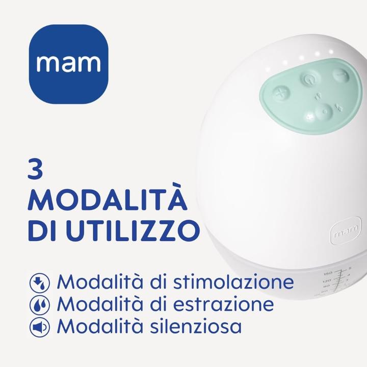 Produktbild MAM Drahtlose elektrische Milchpumpe mit 3 Modi und 5 Intensitätsstufen, SkinSoft Silikon