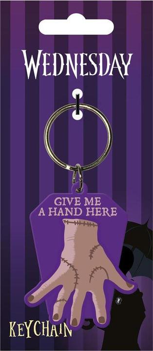 Actual product image Wednesday Give Me A Hand Keyring