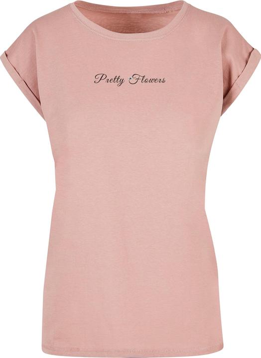 Actual product image Merchcode Ladies Pretty Flowers - Extended Shoulder Tee - 116879 (S)