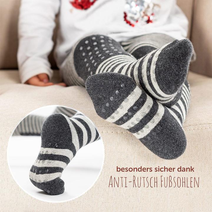 Produktbild La Loona LaLoona Baby-Strumpfhosen Krabbelstrumpfhose - Streifen Grau - (86/92)