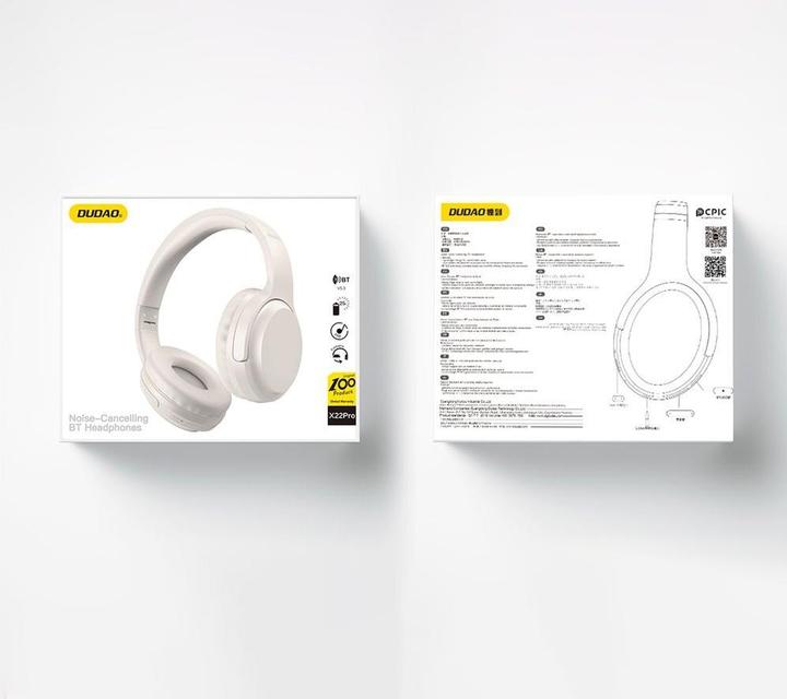 Actual product image Dudao ANC X22Pro wireless headphones - white (ANC, 25 h, Wireless)