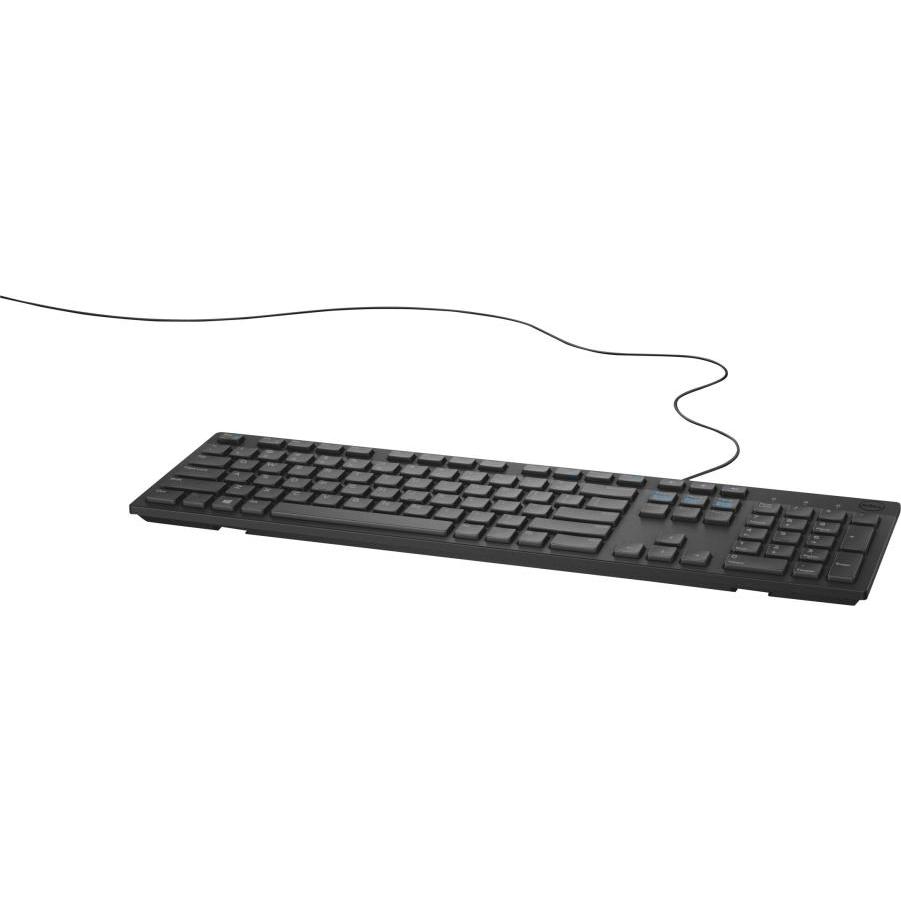 Dell keyboard USB QWERTY Standard (Eng. Int., Kabelgebunden), Tastatur, Schwarz