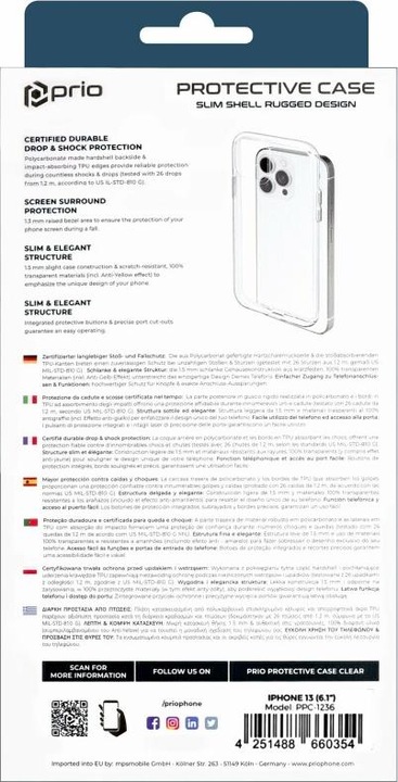 Actual product image prio Protective Case for iPhone 13 clear (Apple iPhone 13)