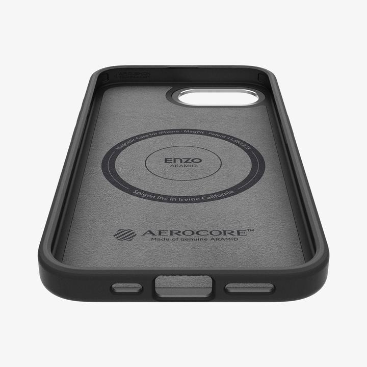 Actual product image Spigen Enzo Aramid MagSafe iPhone 16e Case - Black (Apple iPhone 16e)