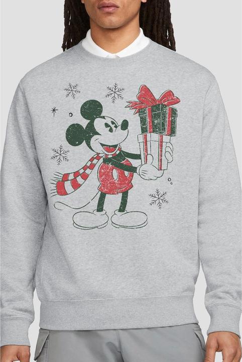Actual product image Disney Unisex Adult Mickey Mouse Present Christmas Sweatshirt (XL)