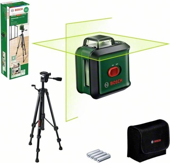 4 x 1.5V LR6 (AA) batteries, storage case