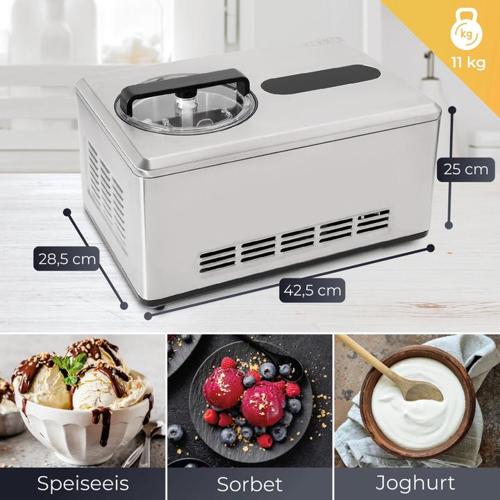 Actual product image KLAMER 2-in-1 Eismaschine & Joghurtbereiter