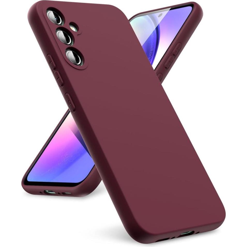 Screenguard Samsung Galaxy A54 5G Liquid Silicone Case Hülle (Samsung Galaxy A54 5G), Smartphone Hülle, Braun