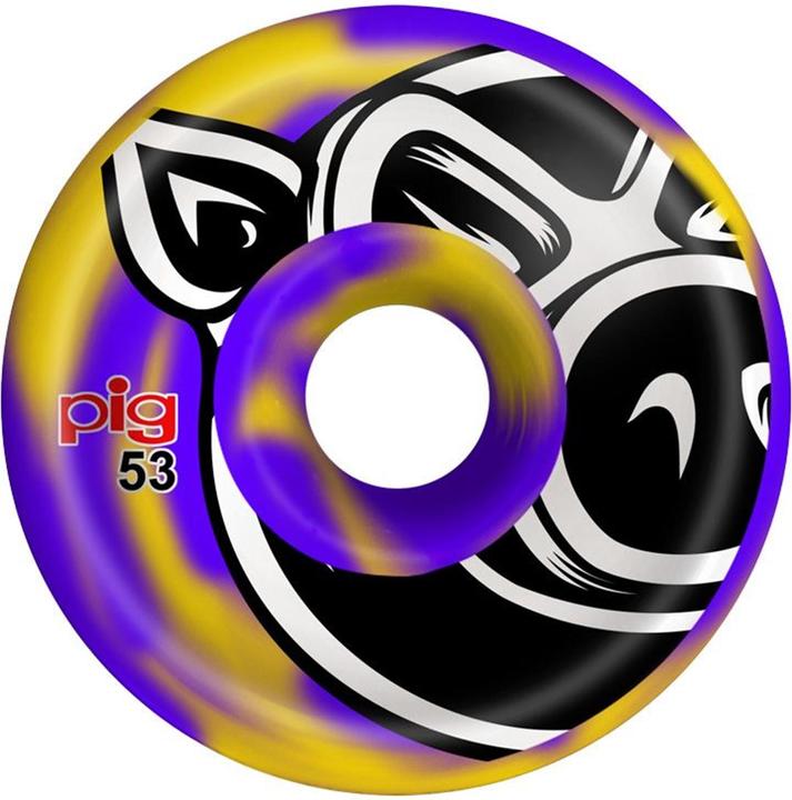 Actual product image Pig Pig Head Conical Purple/Yellow Swirl (53 mm)