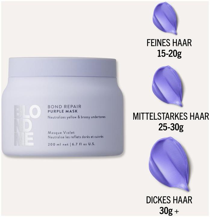 Actual product image Schwarzkopf Professional BLONDME Bond Repair Lila Maske (500 ml)