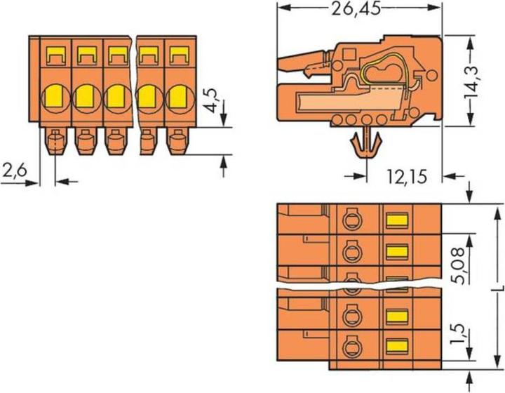Actual product image Wago 1-wire female multipoint connector