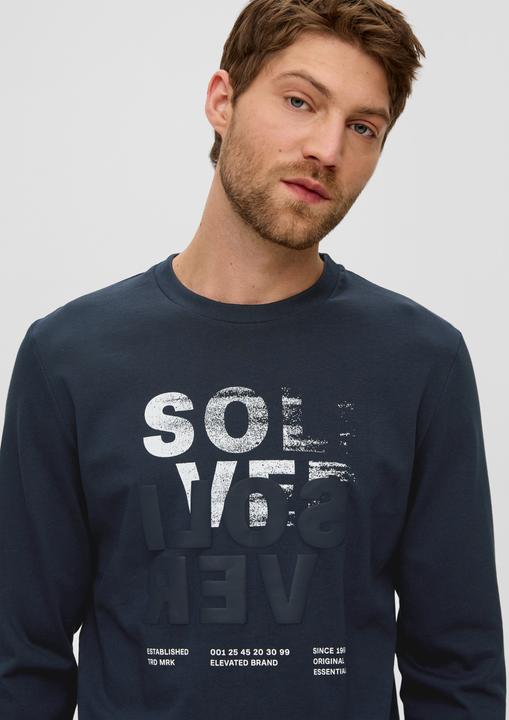 Produktbild s.Oliver T-Shirt Longsleeve mit gummiertem Label-Print (S)