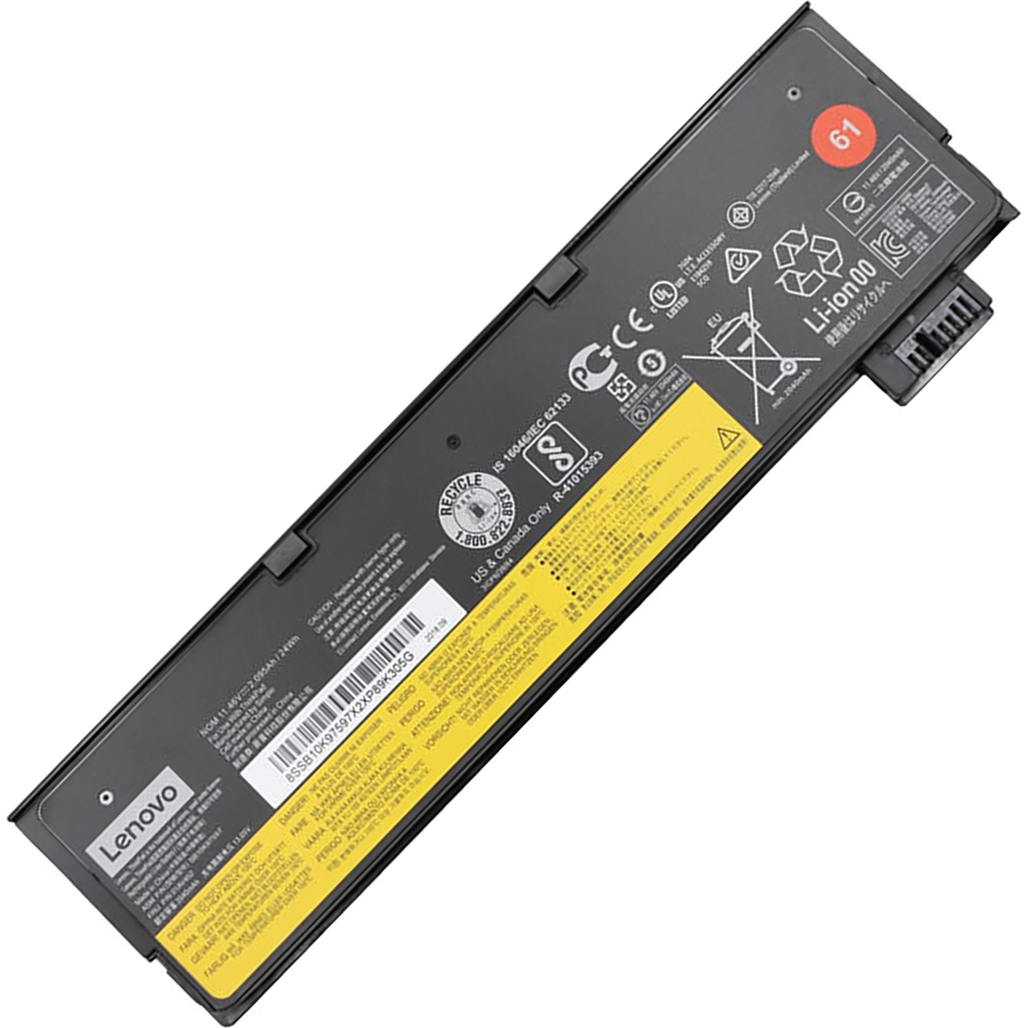 Lenovo Original Akku für ThinkPad T480(20L50021CD) (2040 mAh), Notebook Akku, Schwarz