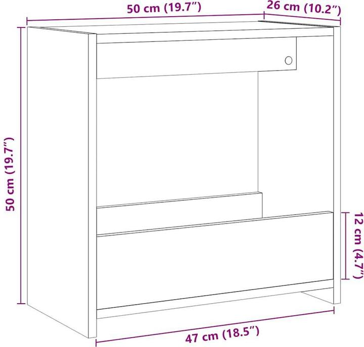 Immagine prodotto vidaXL Beistelltisch Altholz-Optik 50x26x50 cm Holzwerkstoff Akzenttisch (50 x 26 x 50 cm)