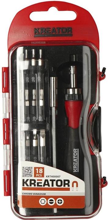 Actual product image Kreator Ratchet screwdriver set 18 pcs.