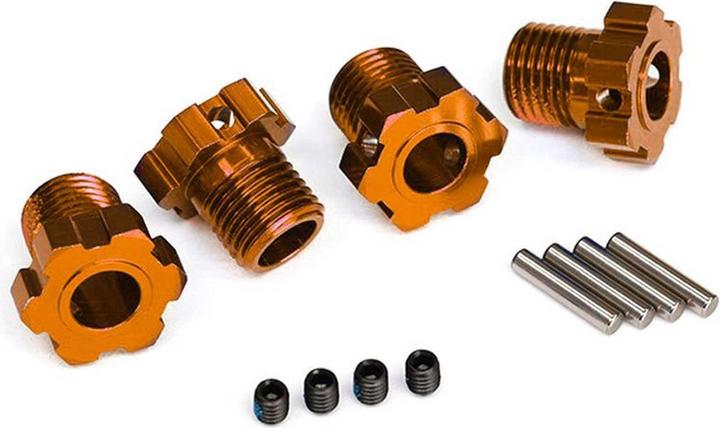 Produktbild Traxxas Radmitnehmer splined 17mm (orange-eloxiert) (4) / Gewindesti