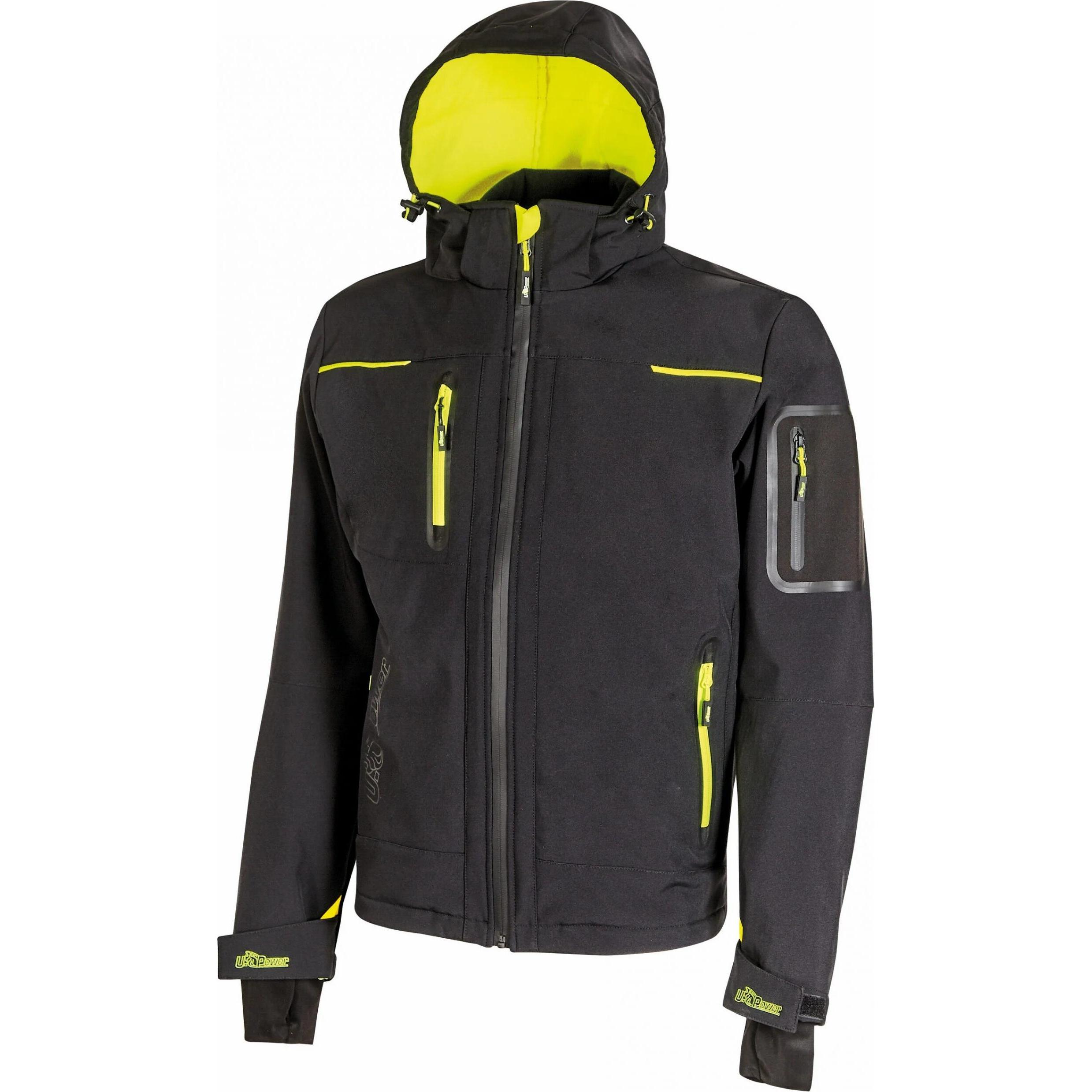 U-Power, Herren, Jacke, Softshell Jacke Space (M), Schwarz, Grün, M
