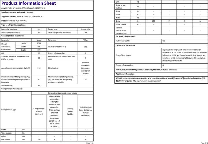 Produktbild Samsung RL36R8739B1/EG premium black steel (368 l)