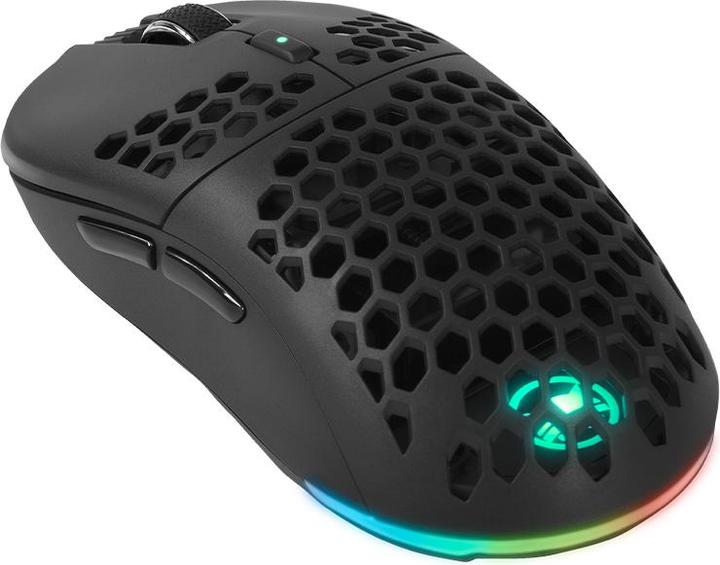 Actual product image Gamiac PX71 Mice - Black - Pixart 3335, Wired & Wireless, 16000 DPI, 16,8M RGB effects (Cable, Wireless)