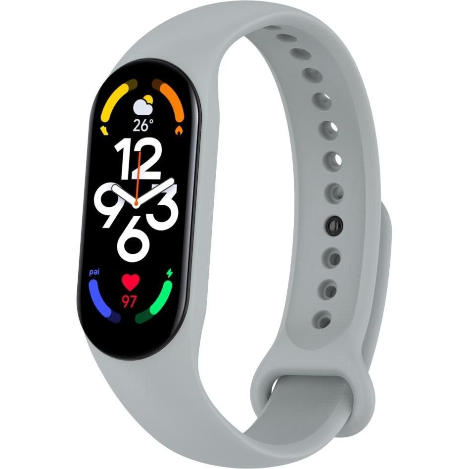 Screenguard Xiaomi Smart Band 7 Silicone Strap Ersatzarmband (Silikon, Xiaomi Smart Band 7), Uhrenarmband, Grau