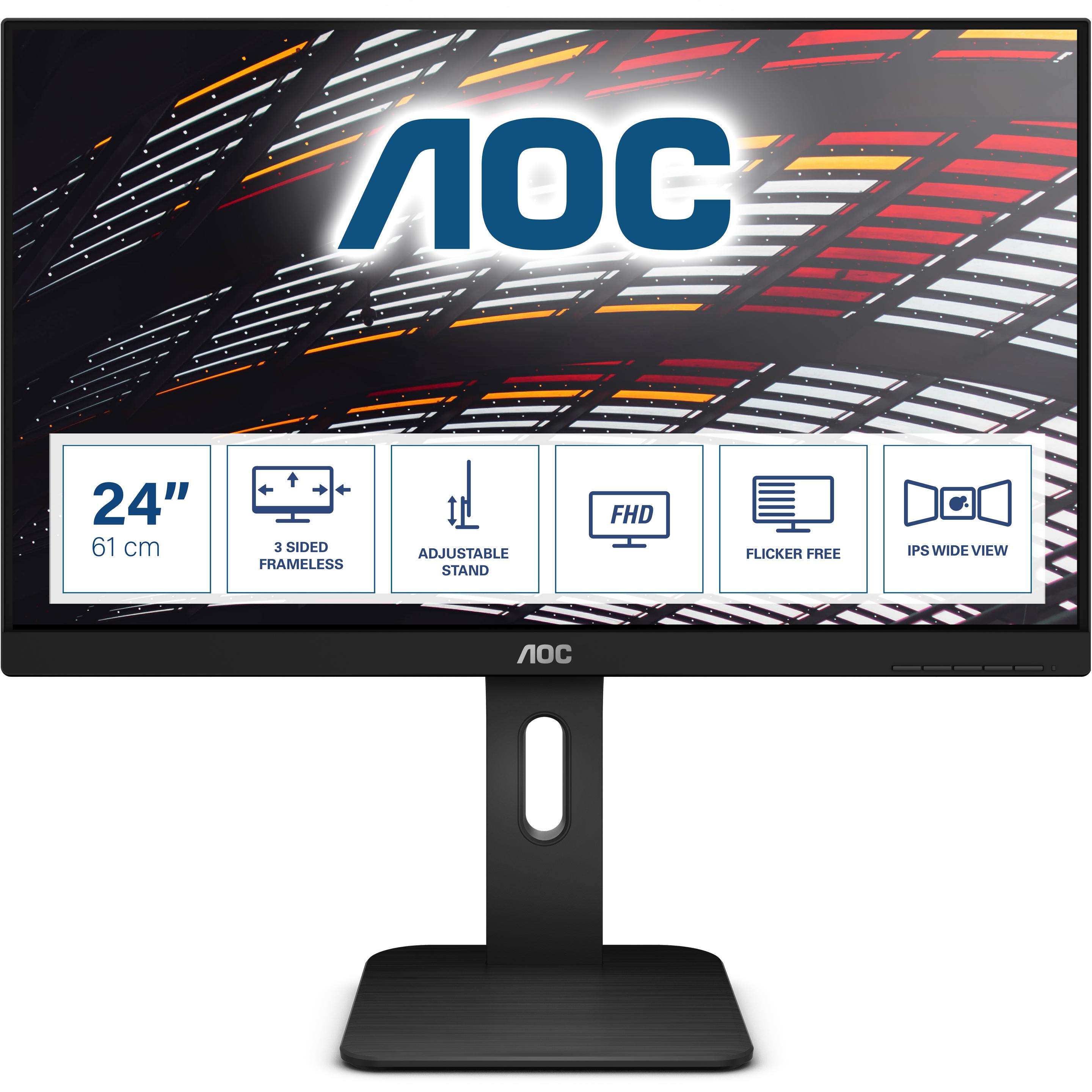 AOC X24p1 (1920 x 1200 Pixel, 24"), Monitor, Schwarz