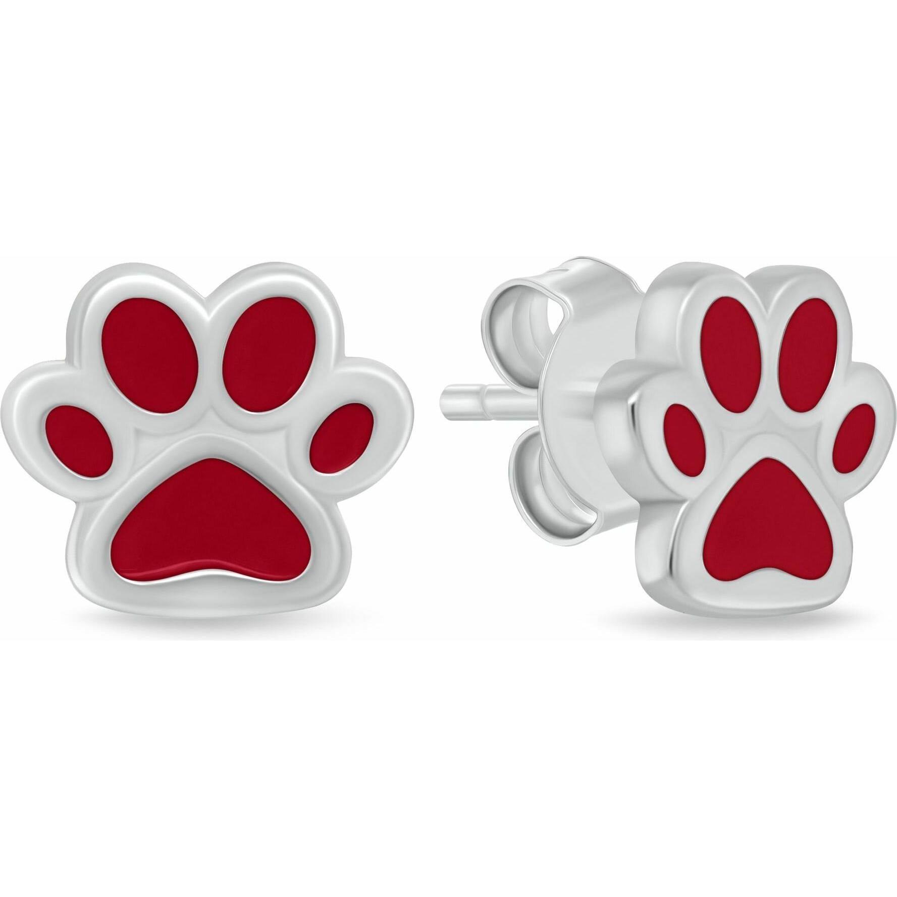 Brilio, Orecchini, Süsse silberne Ohrringe Rote Pfote EA1213WR