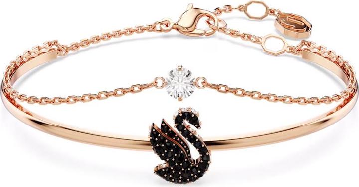 Immagine prodotto Swarovski Cigno Iconico Bangle Cigno Nero Oro Rosa (Metallo Swarovski)