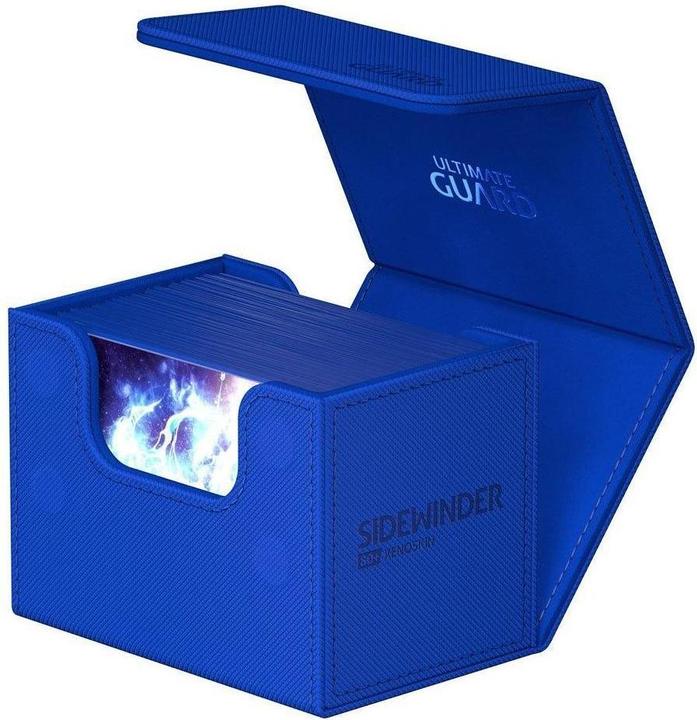 Actual product image Ultimate Guard Card Box XenoSkin Sidewinder Monocolor 80+ Blue